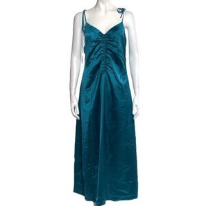 Jason Wu Teal Satin Slip Dress Medium‎ NWT $310